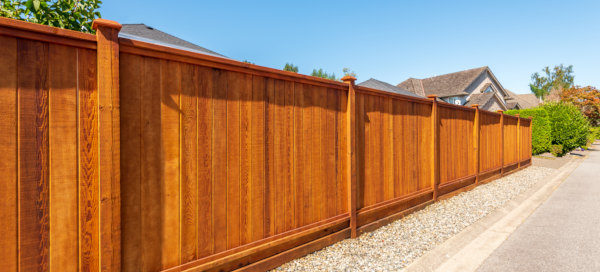 Fence built from wood.