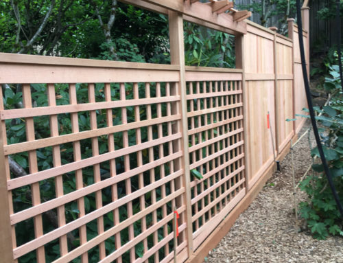 Seattle Home With Beautiful Cedar Trellis Fence And Arbor Top