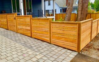 Seattle Horizontal front yard boundary fence with stepped grade