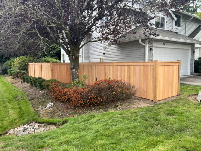 Modified panel boundary fence in Mountlake Terrace. WA